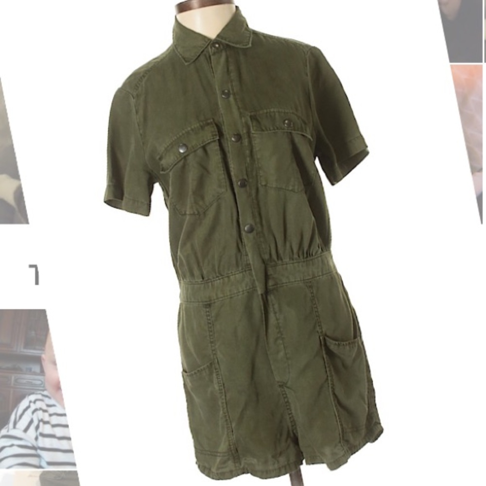 Abercrombie & Fitch green military style romper